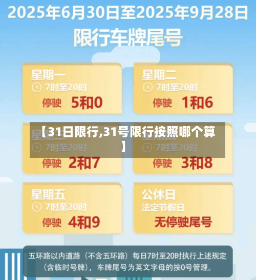 【31日限行,31号限行按照哪个算】-第2张图片