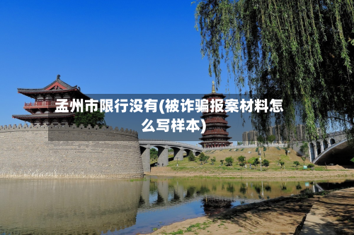 孟州市限行没有(被诈骗报案材料怎么写样本)-第2张图片