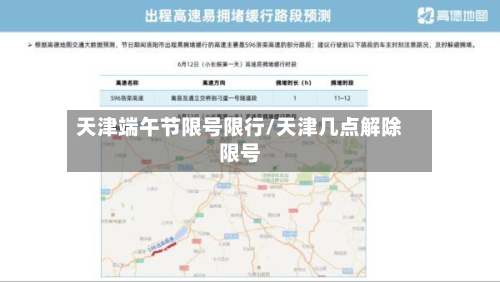 天津端午节限号限行/天津几点解除限号-第3张图片