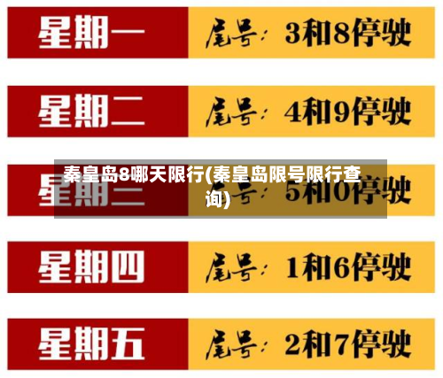 秦皇岛8哪天限行(秦皇岛限号限行查询)