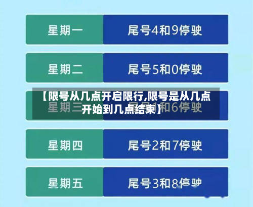 【限号从几点开启限行,限号是从几点开始到几点结束】-第2张图片