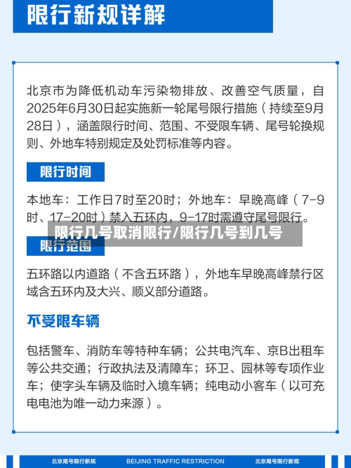 限行几号取消限行/限行几号到几号-第2张图片