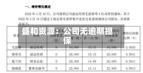 盛和资源：公司无逾期担保-第2张图片