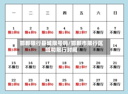 邯郸限行县城限号吗/邯郸市限行区域和限行时间
