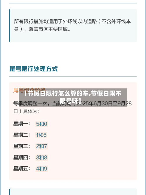【节假日限行怎么算的车,节假日限不限号呀】-第2张图片