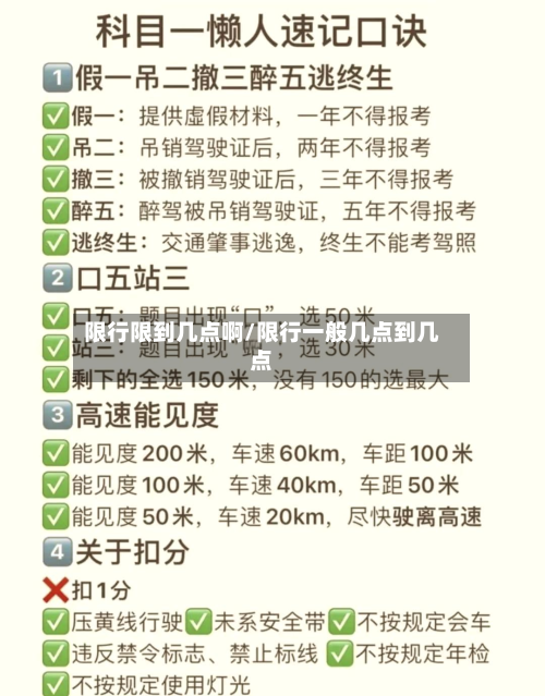 限行限到几点啊/限行一般几点到几点
