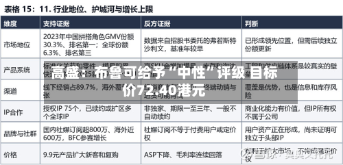 高盛：布鲁可给予“中性”评级 目标价72.40港元-第1张图片