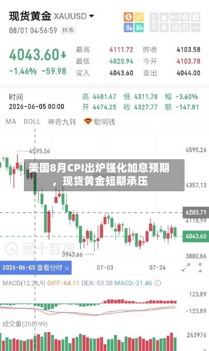 美国8月CPI出炉强化加息预期，现货黄金短期承压-第1张图片