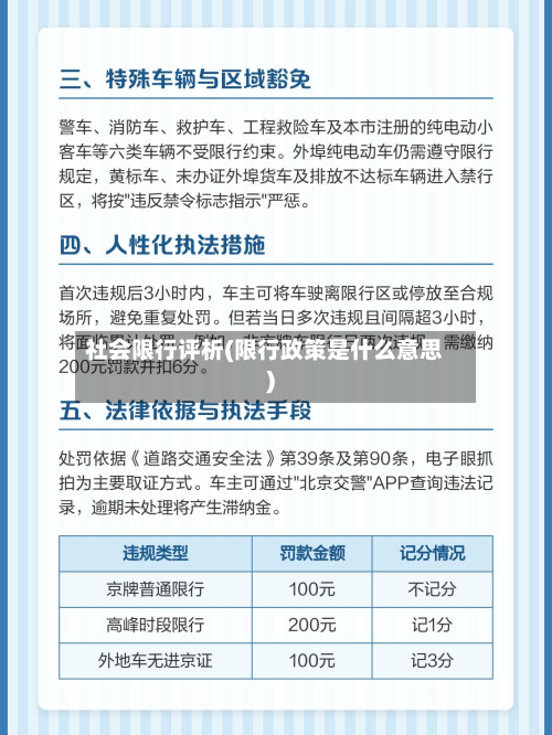 社会限行评析(限行政策是什么意思)